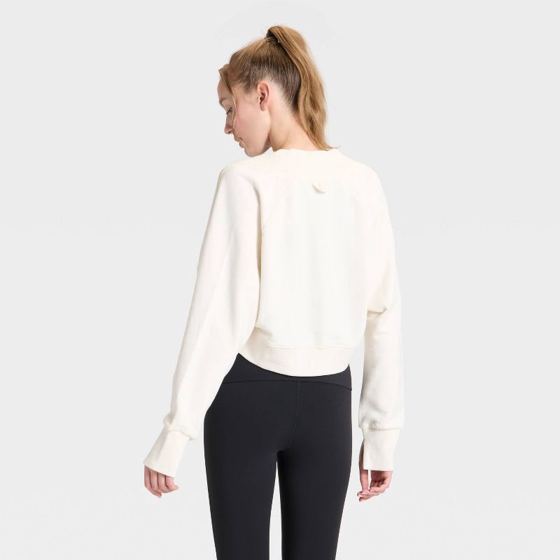slide 2 of 3, Women's French Terry Shrug - JoyLab™ Cream S, 1 ct