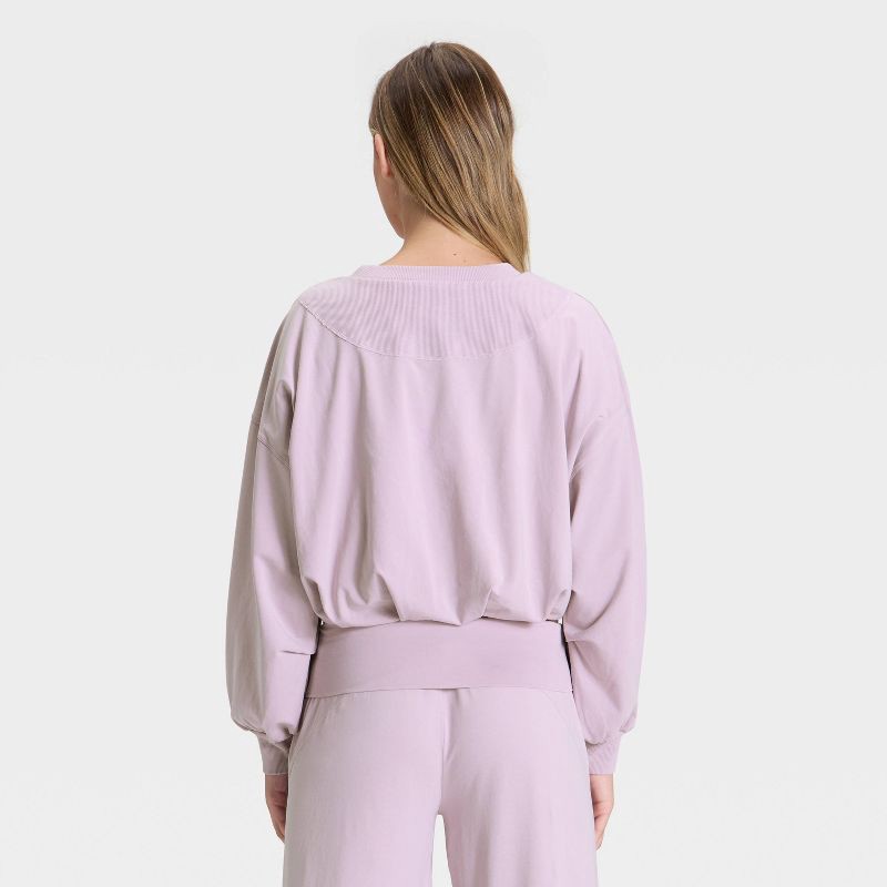 slide 3 of 3, Women's Bubble Hem Long Sleeve Top - JoyLab™ Lavender S, 1 ct