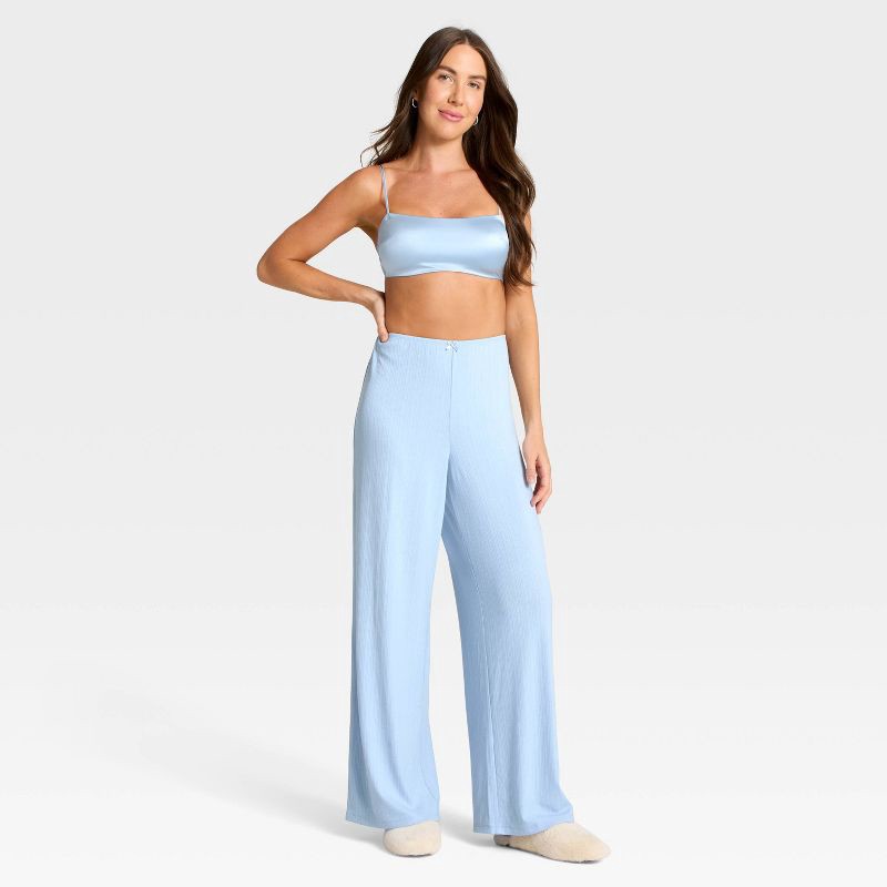 slide 3 of 3, Women's Variegated Ribbed Pajama Pants - Auden™ Blue XS, 1 ct