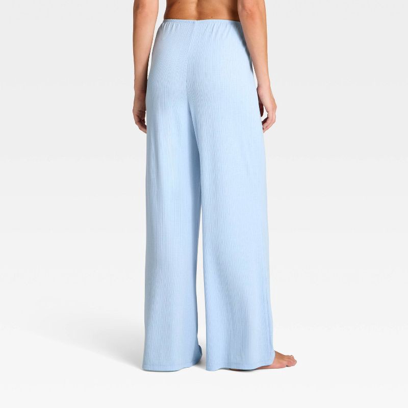 slide 2 of 3, Women's Variegated Ribbed Pajama Pants - Auden™ Blue L, 1 ct