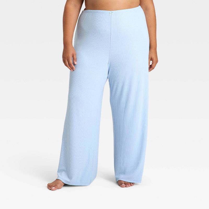 slide 1 of 3, Women's Variegated Ribbed Pajama Pants - Auden™ Blue XXL, 1 ct