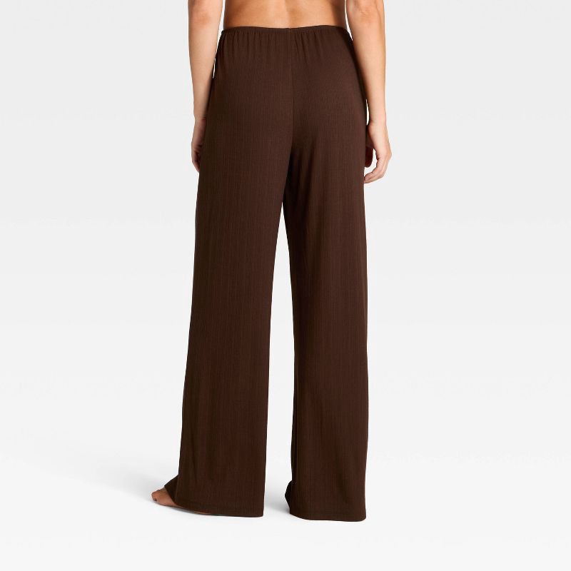 slide 2 of 3, Women's Variegated Ribbed Pajama Pants - Auden™ Brown XL, 1 ct