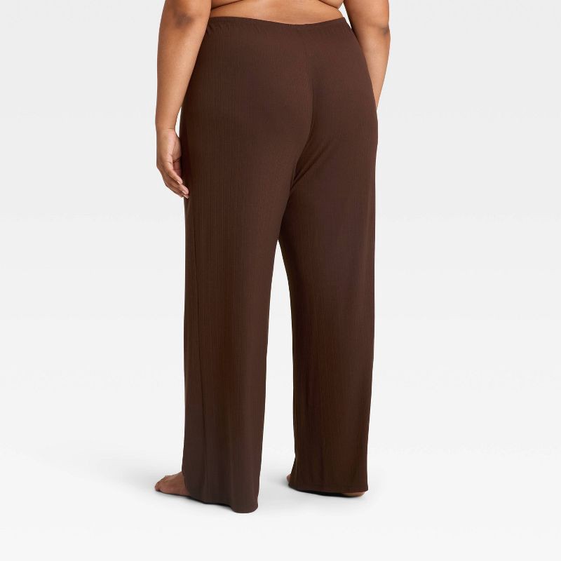 slide 2 of 3, Women's Variegated Ribbed Pajama Pants - Auden™ Brown XXL, 1 ct