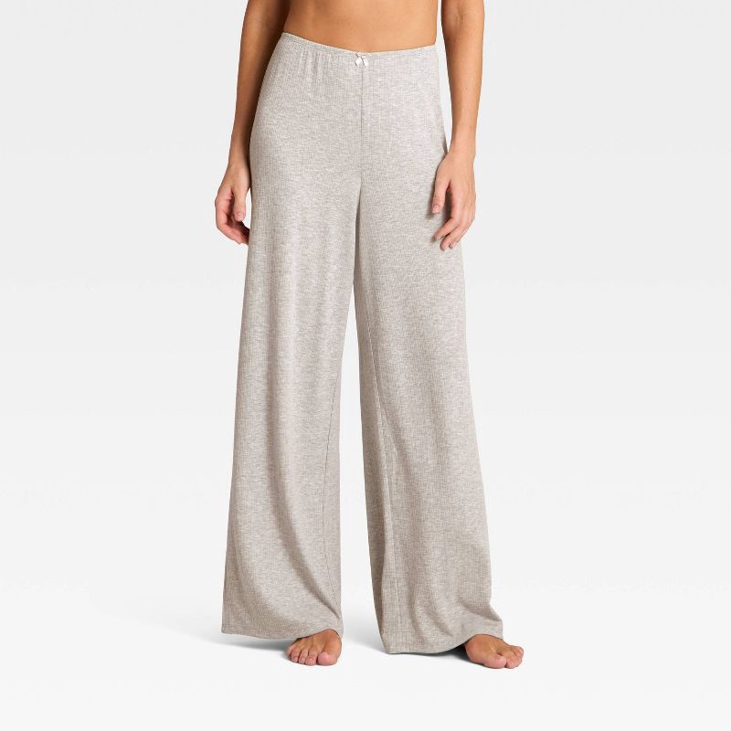 slide 1 of 3, Women's Variegated Ribbed Pajama Pants - Auden™ Gray XL, 1 ct