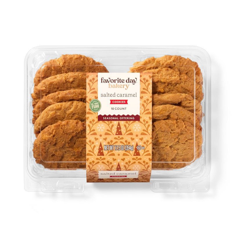slide 1 of 3, Salted Caramel Cookies - 12.5oz/10ct - Favorite Day™, 12.5 oz, 10 ct