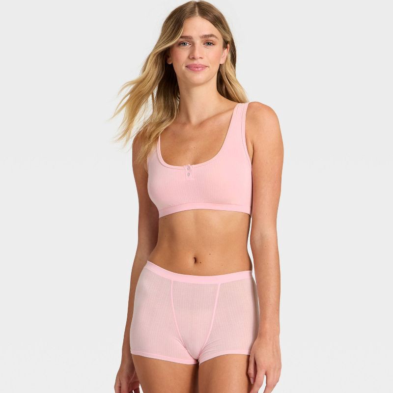 slide 3 of 5, Women's Modal Blend Scoop Bralette - Auden™ Blush XS, 1 ct