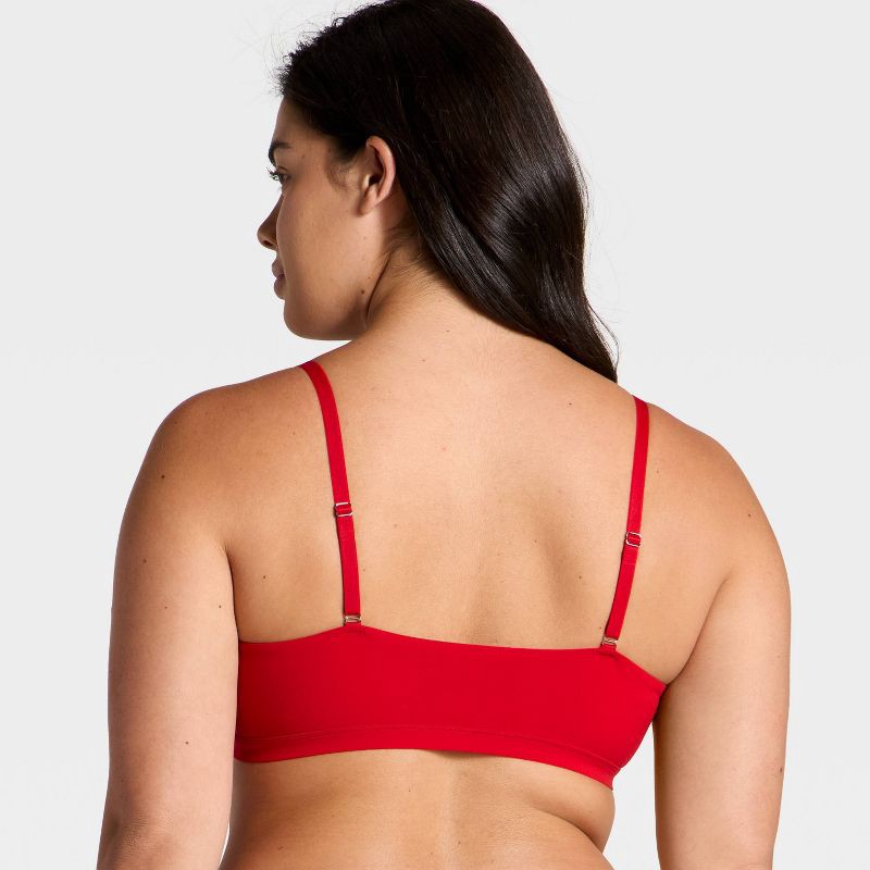slide 5 of 5, Women's Luxe Stretch Unlined Triangle Bralette - Auden™ Red S, 1 ct