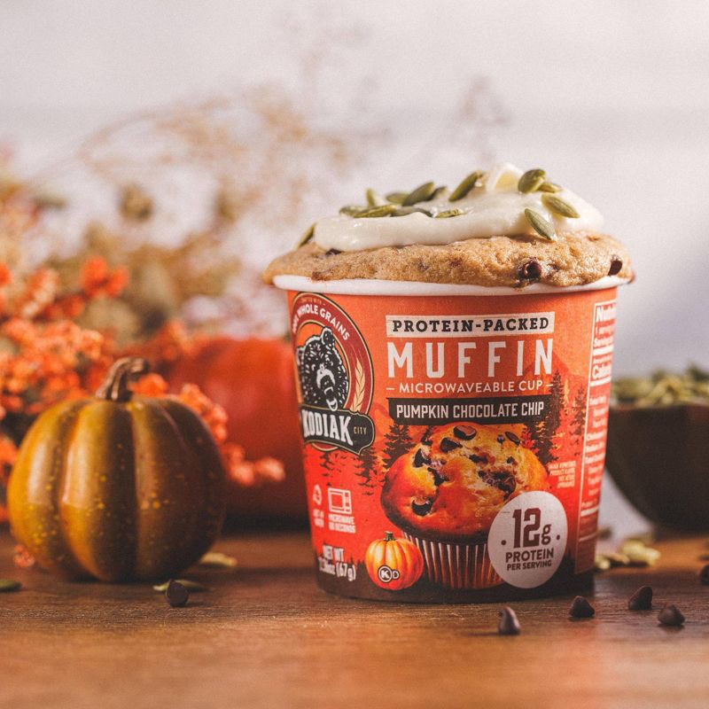 slide 3 of 7, Kodiak Cakes Protein-Packed Pumpkin Dark Chocolate Muffin Power Cup - 2.36oz, 2.36 oz