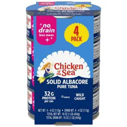 Chicken of the Sea No Drain Solid White Albacore Tuna - 16oz/4ct