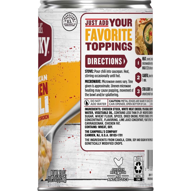 slide 8 of 10, Campbell's Chunky White Bean Chicken Chilli - 19oz, 19 oz
