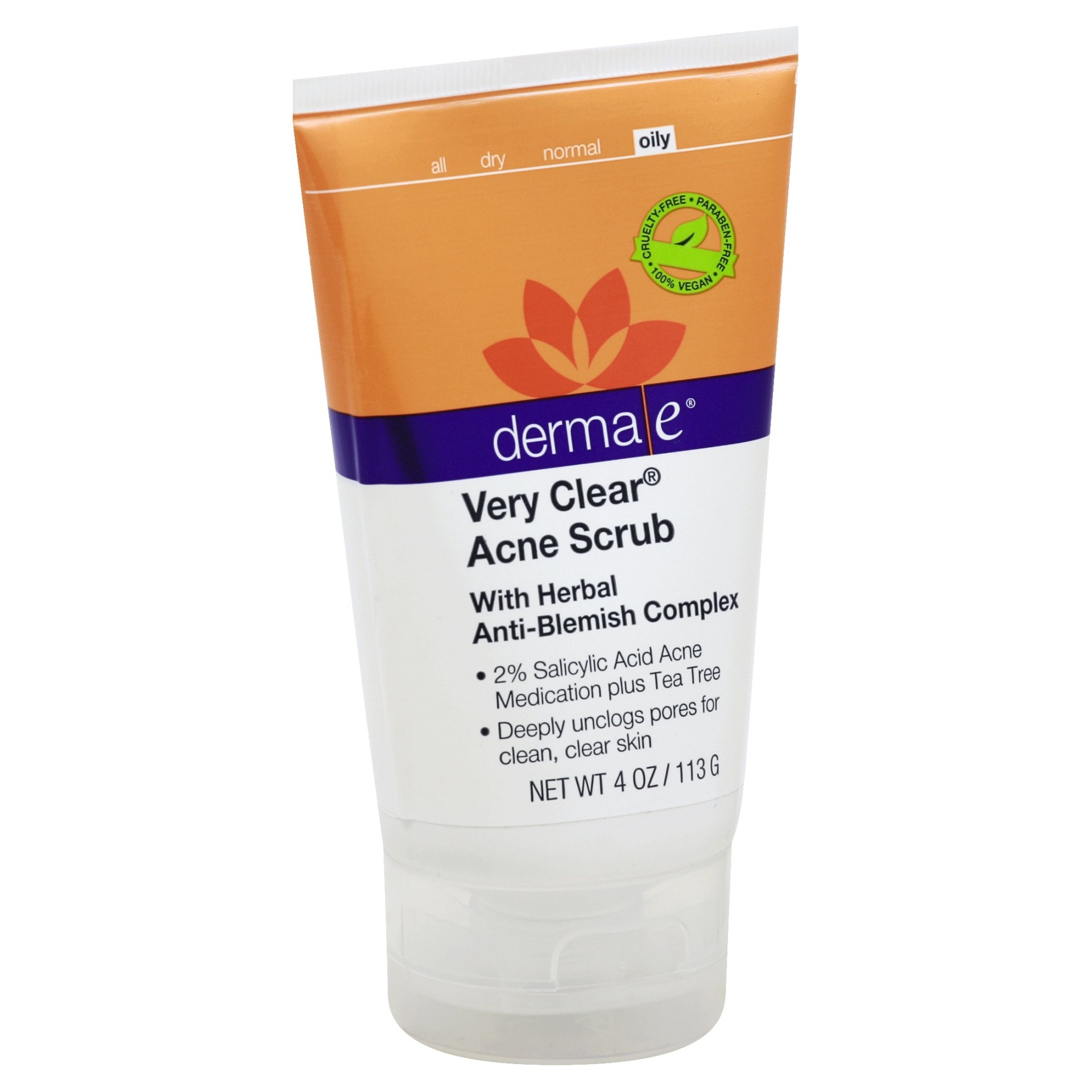 slide 1 of 1, Derma E Very Clear Acne Scrub, 4 oz