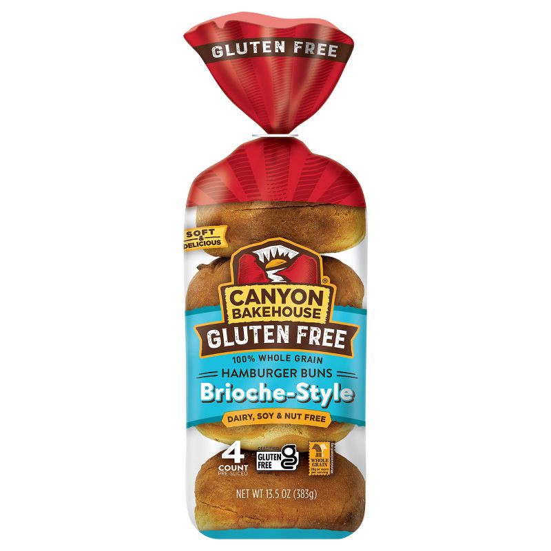 slide 1 of 14, Canyon Bakehouse Brioche Gluten Free Hamburger Buns - 13.5oz, 13.5 oz