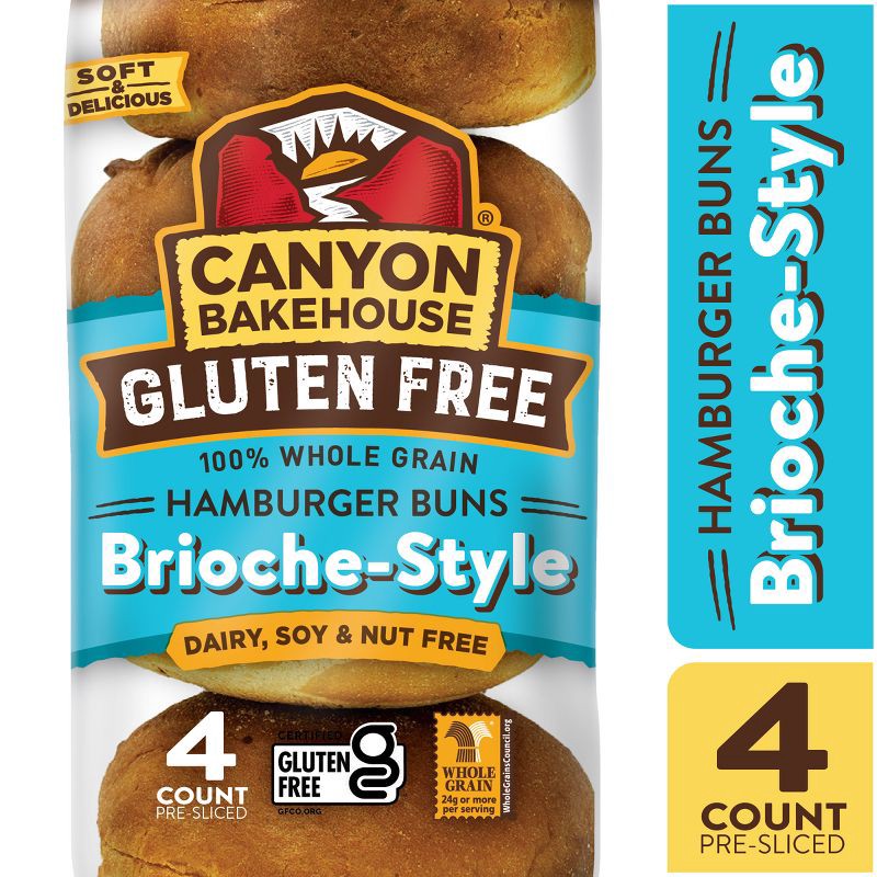 slide 9 of 14, Canyon Bakehouse Brioche Gluten Free Hamburger Buns - 13.5oz, 13.5 oz