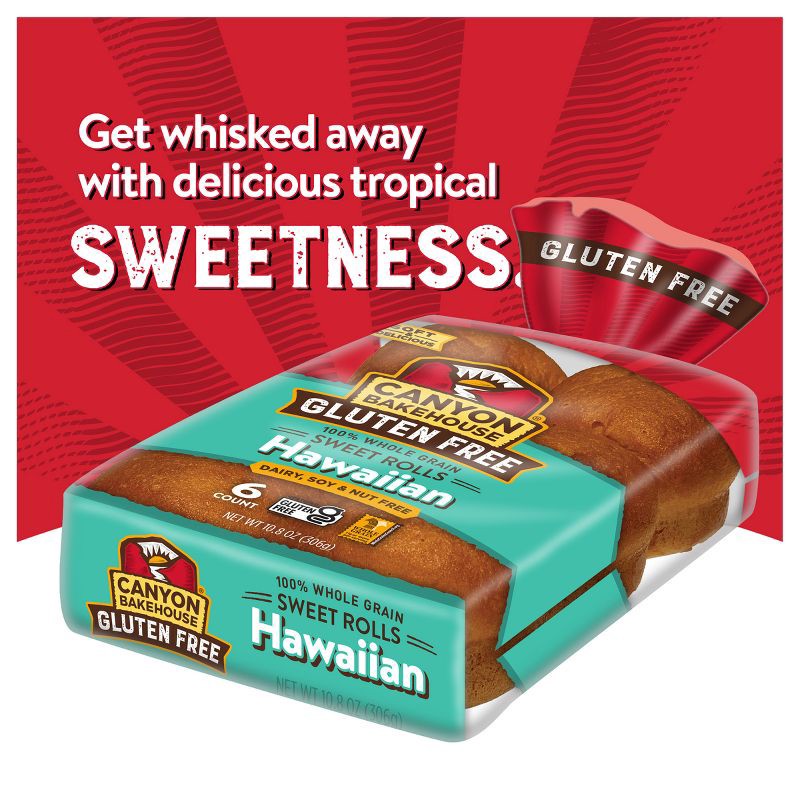 slide 8 of 10, Canyon Bakehouse Gluten Free Hawaiian Sweet Rolls - 10.8oz, 10.8 oz