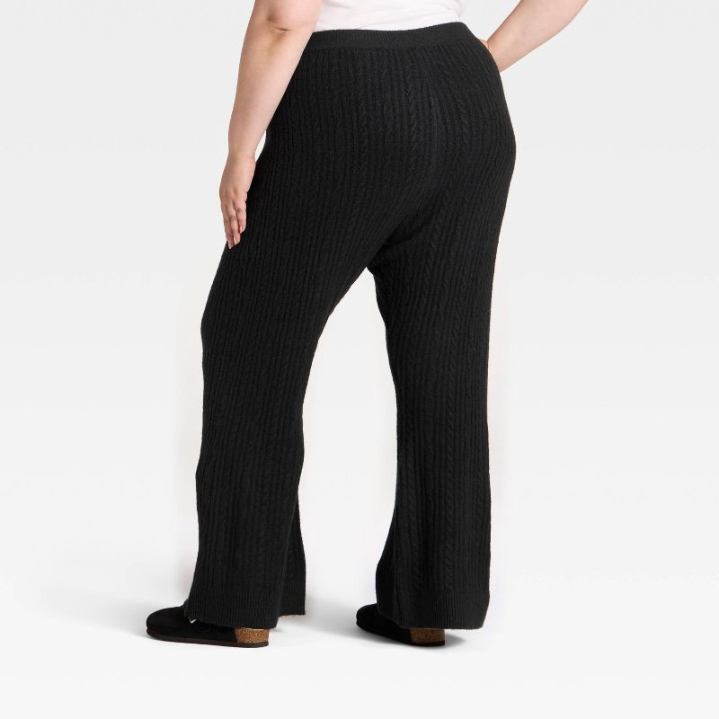 slide 2 of 3, Women's High-Rise Wide Leg Ankle Sweater Pull-On Pants - Universal Thread™ Black XXL, 1 ct