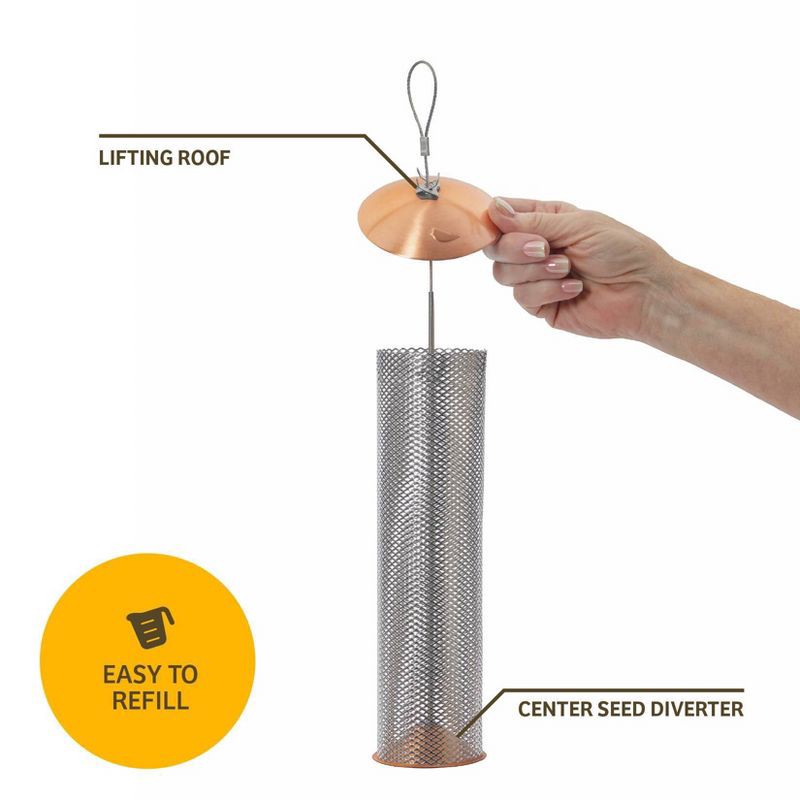 slide 4 of 8, Birds Choice Modern Farmhouse Copper Mesh Bird Tuber Feeder for Finches, 1 ct