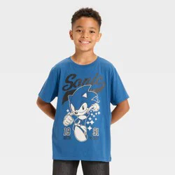 Boys' Sonic the Hedgehog Short Sleeve Graphic T-Shirt - Royal Blue XS