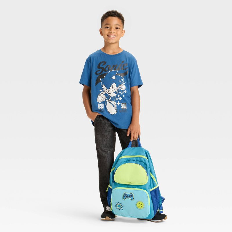 slide 4 of 4, Boys' Sonic the Hedgehog Short Sleeve Graphic T-Shirt - Royal Blue M, 1 ct