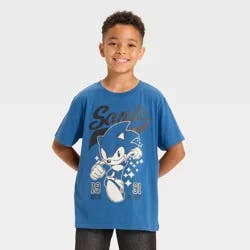 Boys' Sonic the Hedgehog Short Sleeve Graphic T-Shirt - Royal Blue M