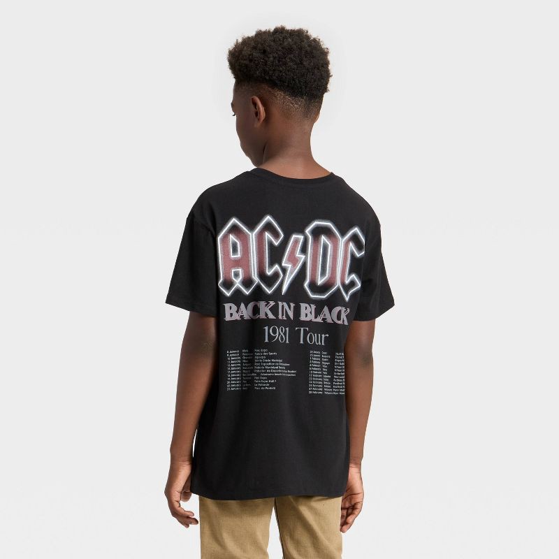 slide 2 of 3, AC/DC Boys' ACDC Oversized Short Sleeve Graphic T-Shirt - Black XL, 1 ct