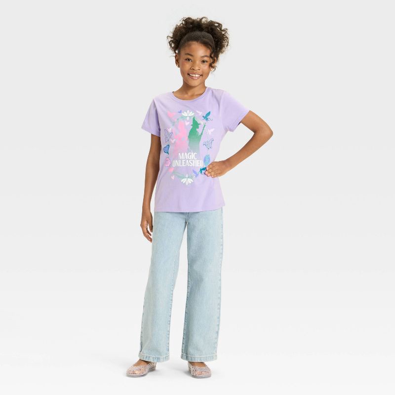 slide 4 of 4, Girls' Wicked True Friendship Glitter Short Sleeve Graphic T-Shirt - Light Purple XS, 1 ct