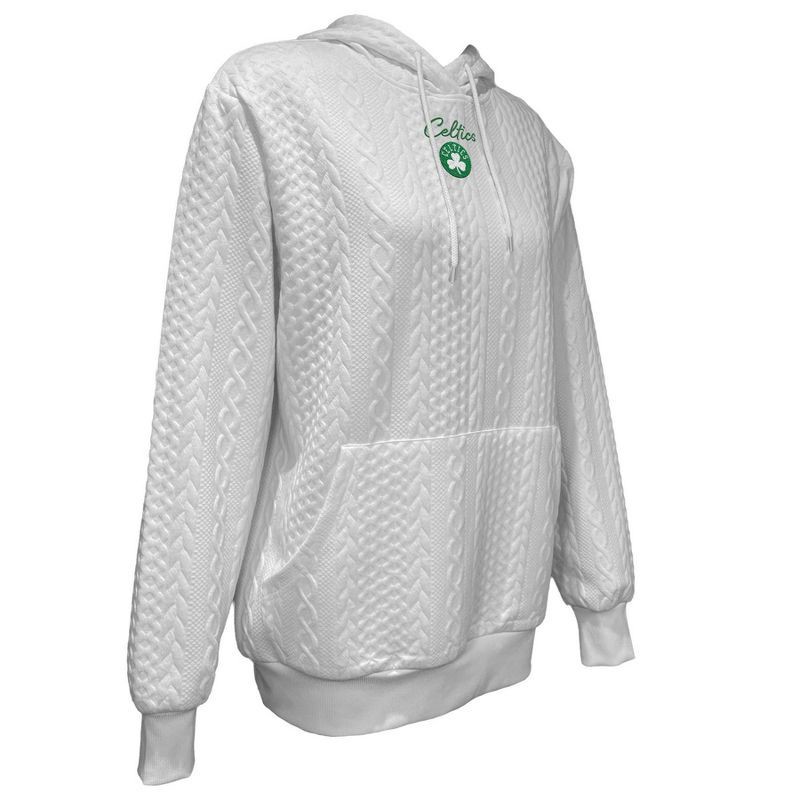 slide 2 of 4, NBA Boston Celtics Women's Long Sleeve Crusive Textured White Hooded Sweatshirt - S, 1 ct