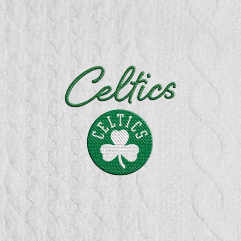slide 4 of 4, NBA Boston Celtics Women's Long Sleeve Crusive Textured White Hooded Sweatshirt - S, 1 ct
