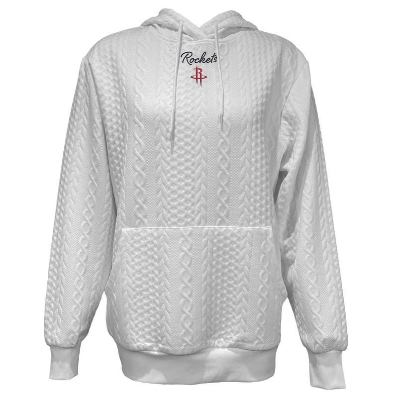 slide 1 of 4, NBA Houston Rockets Women's Long Sleeve Crusive Textured White Hooded Sweatshirt - L, 1 ct