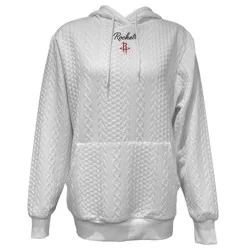 NBA Houston Rockets Women's Long Sleeve Crusive Textured White Hooded Sweatshirt - XL