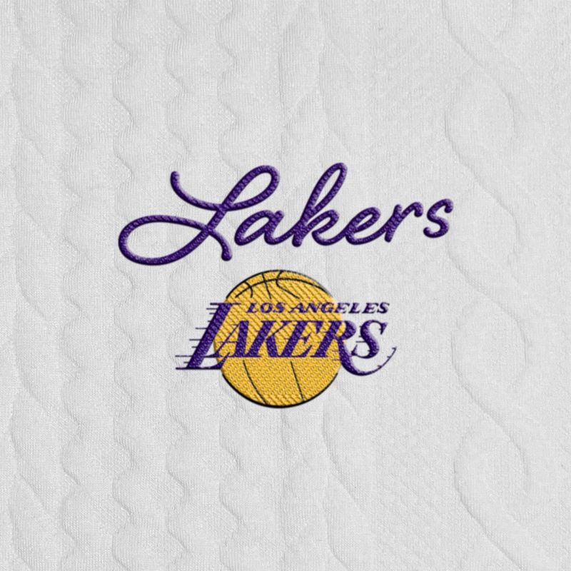 slide 4 of 4, NBA Los Angeles Lakers Women's Long Sleeve Crusive Textured White Hooded Sweatshirt - M, 1 ct