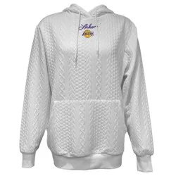 NBA Los Angeles Lakers Women's Long Sleeve Crusive Textured White Hooded Sweatshirt - L