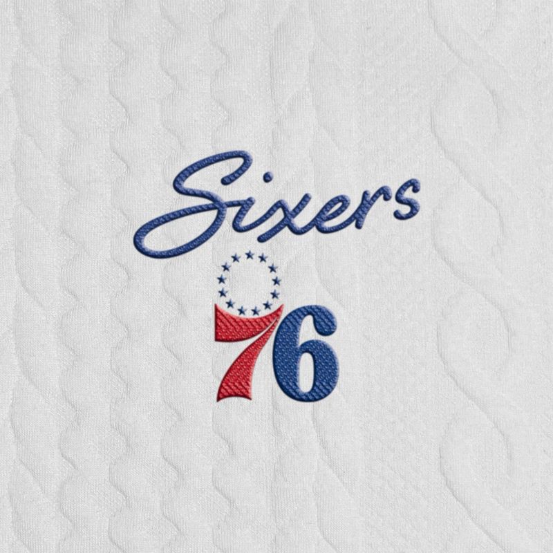 slide 4 of 4, NBA Philadelphia 76ers Women's Long Sleeve Crusive Textured White Hooded Sweatshirt - S, 1 ct