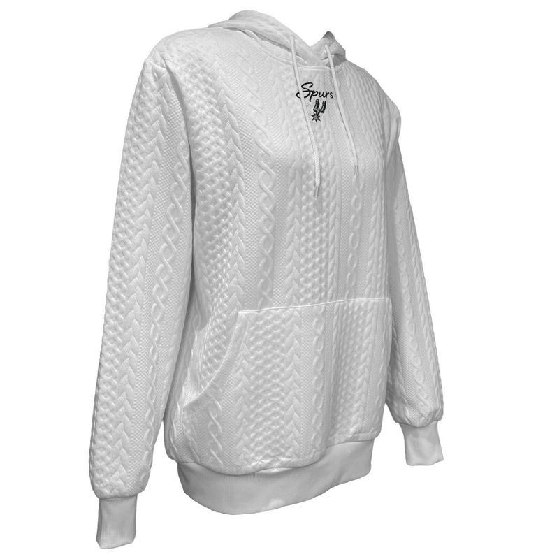 slide 3 of 4, NBA San Antonio Spurs Women's Long Sleeve Crusive Textured White Hooded Sweatshirt - L, 1 ct