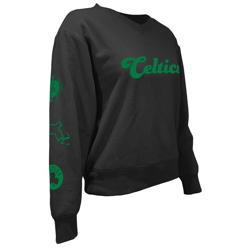 slide 3 of 5, NBA Boston Celtics Women's Long Sleeve V-Neck Fleece Sweatshirt - M, 1 ct