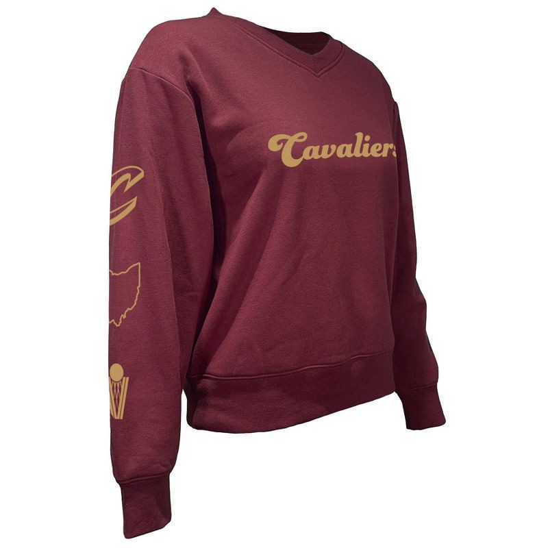 slide 3 of 5, NBA Cleveland Cavaliers Women's Long Sleeve V-Neck Fleece Sweatshirt - XL, 1 ct