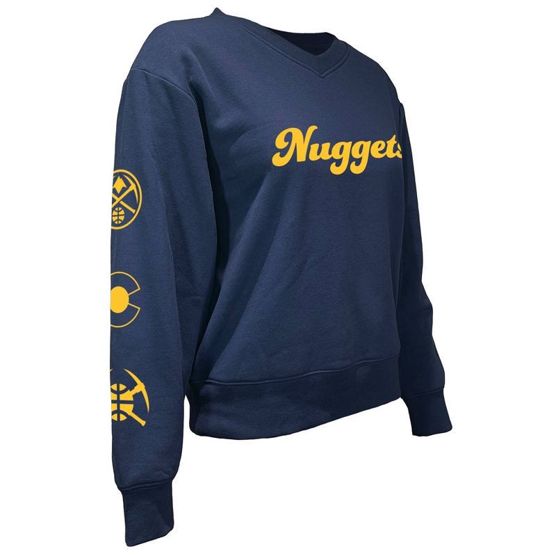slide 3 of 5, NBA Denver Nuggets Women's Long Sleeve V-Neck Fleece Sweatshirt - L, 1 ct