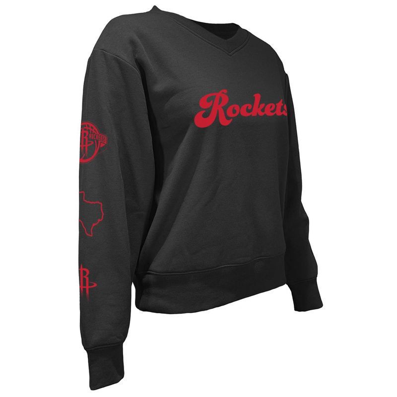 slide 3 of 5, NBA Houston Rockets Women's Long Sleeve V-Neck Fleece Sweatshirt - S, 1 ct