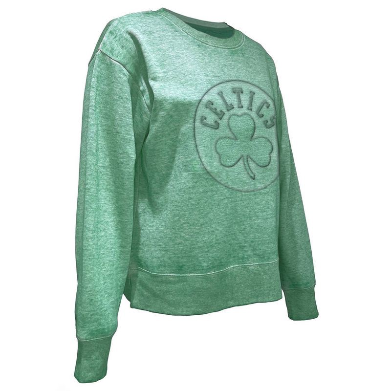 slide 3 of 4, NBA Boston Celtics Women's Embossed Crew Neck Fleece Sweatshirt - XL, 1 ct