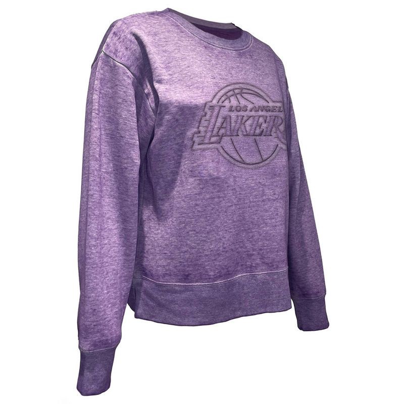 slide 3 of 4, NBA Los Angeles Lakers Women's Embossed Crew Neck Fleece Sweatshirt - M, 1 ct
