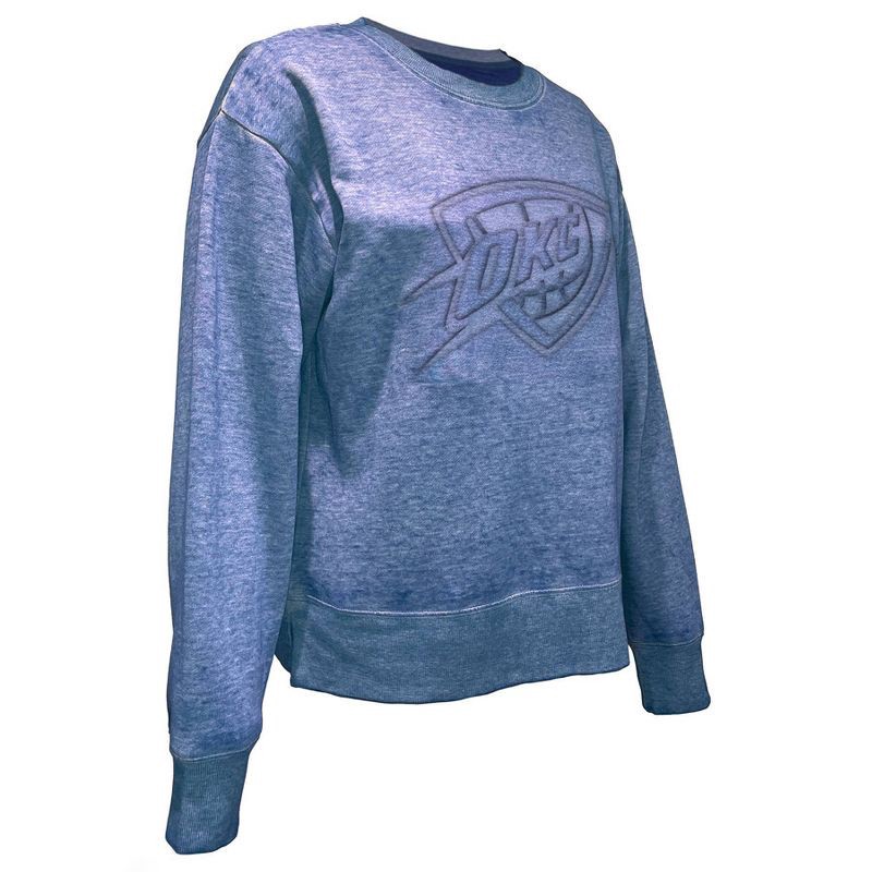 slide 3 of 4, NBA Oklahoma City Thunder Women's Embossed Crew Neck Fleece Sweatshirt - L, 1 ct