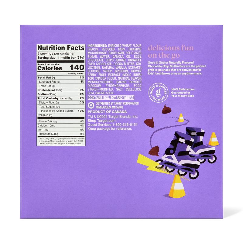 slide 2 of 3, Chocolate Chip Naturally Flavored Muffin Bars - 10.4oz/8ct - Good & Gather™, 8 ct; 10.4 oz
