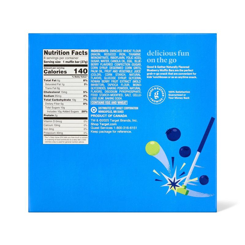 slide 2 of 3, Blueberry Naturally Flavored Muffin Bars - 10.4oz/8ct - Good & Gather™, 8 ct; 10.4 oz