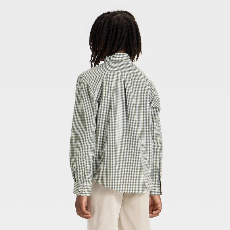 slide 2 of 3, Boys' Long Sleeve Button-Down Dress Shirt - Cat & Jack™ Green M, 1 ct