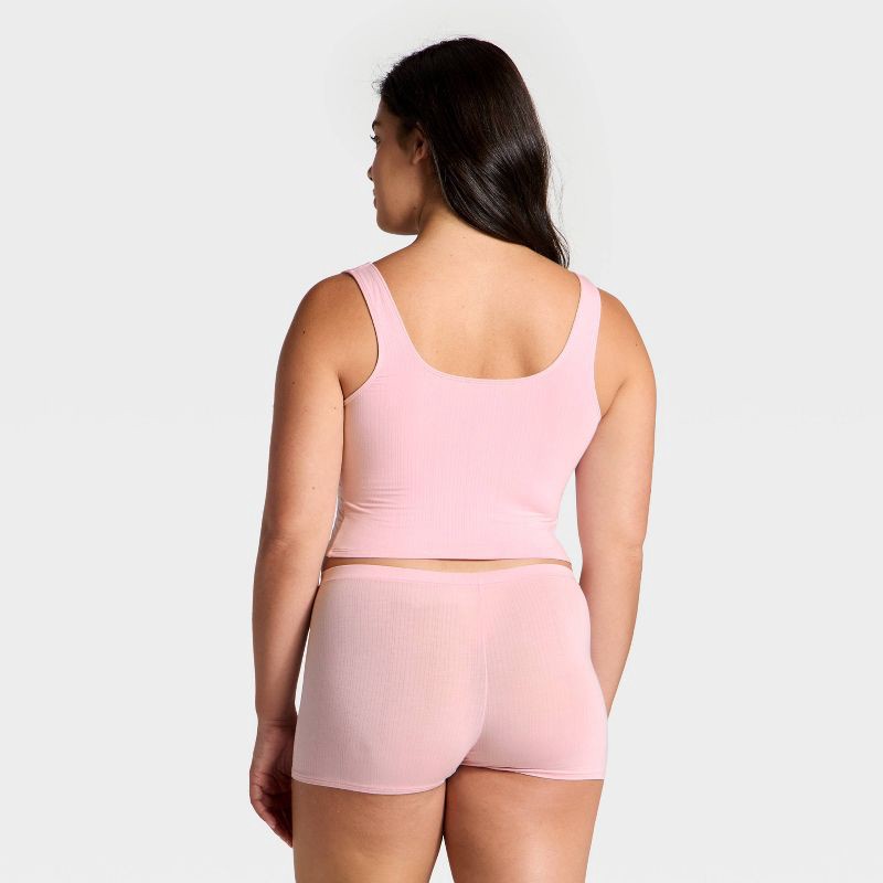 slide 5 of 5, Women's Modal Blend Cropped Tank Top - Auden™ Blush M, 1 ct