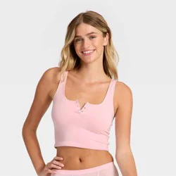 Women's Modal Blend Cropped Tank Top - Auden™ Blush M