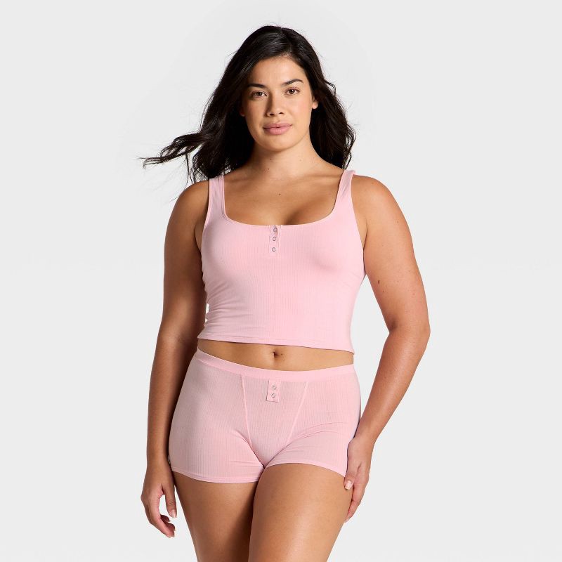 slide 4 of 5, Women's Modal Blend Cropped Tank Top - Auden™ Blush XL, 1 ct