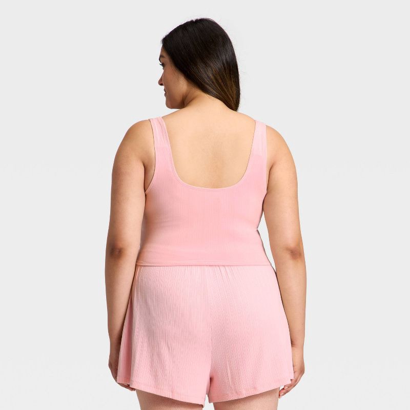 slide 2 of 3, Women's Modal Blend Cropped Tank Top - Auden™ Blush XXL, 1 ct