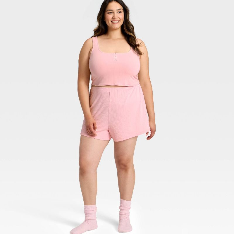 slide 3 of 3, Women's Modal Blend Cropped Tank Top - Auden™ Blush XXL, 1 ct