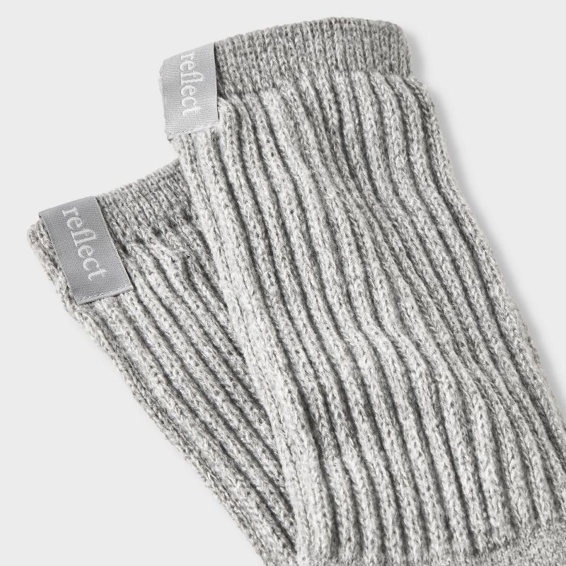 slide 3 of 4, Women's Ultra Soft Ribbed Cushioned Slouch Crew Socks with Woven label 'Reflect' - Auden™ Heather Gray 4-10, 1 ct