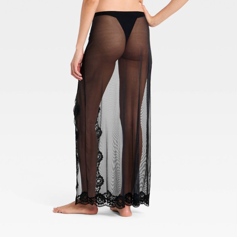 slide 2 of 5, Women's Mesh & Lace Lingerie Slip Skirt - Auden™ Black M, 1 ct